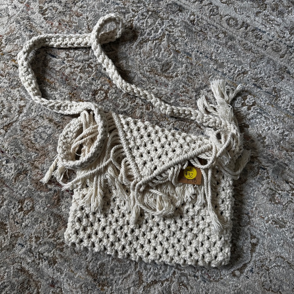 Handmade Cream Crochet Bag